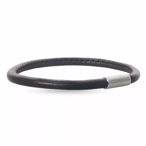 Runder braunem leder armband aus stahl x 4 mm