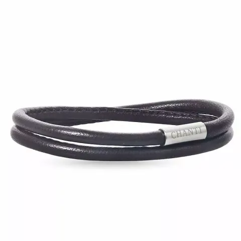 Runder braunem leder armband aus stahl x 4 mm