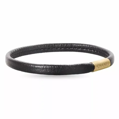 Flach braunem armband aus leder mit vergoldetem stahl x 6 mm