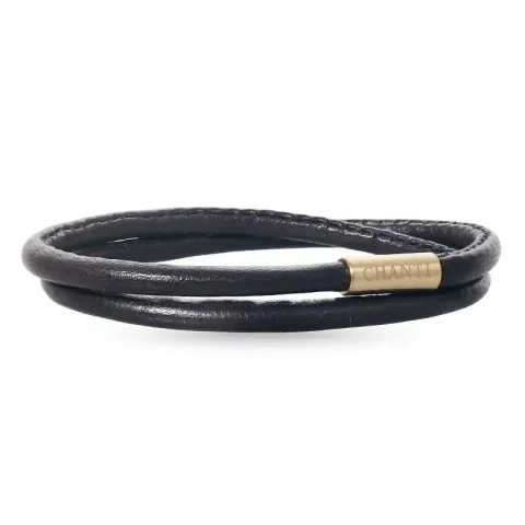 Runder braunem armband aus leder mit vergoldetem stahl x 4 mm