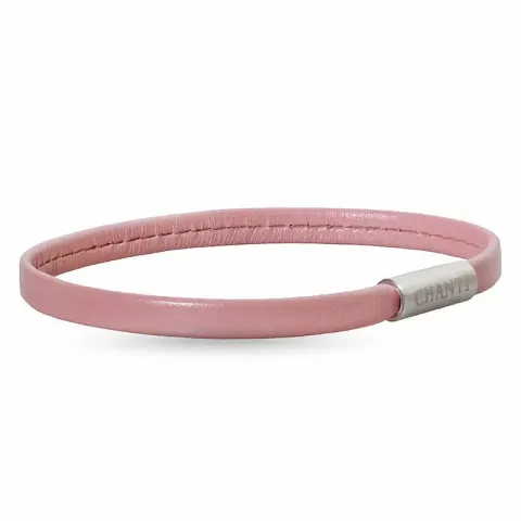 Flach altrosa magnetarmband aus leder mit stahl x 6 mm