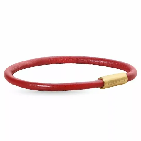Runder rotem magnetarmband aus leder mit vergoldetem stahl x 4 mm