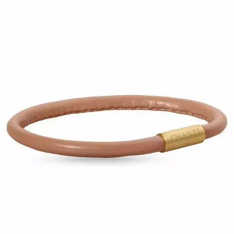 Runder braunem magnetarmband aus leder mit vergoldetem stahl  x 4 mm
