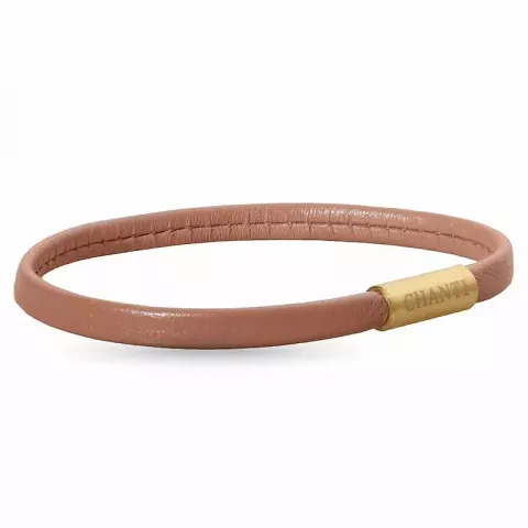 Flach braunem magnetarmband aus leder mit vergoldetem stahl  x 6 mm