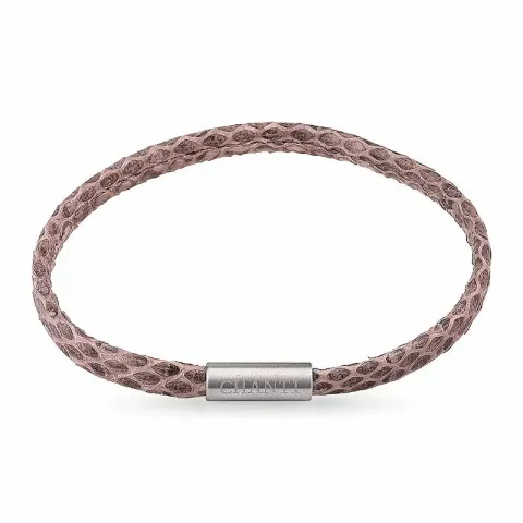 Flach braunem schlangenarmband aus leder mit stahl x 6 mm