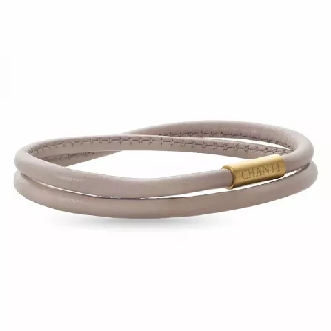 Runder beige magnetarmband aus leder mit vergoldetem stahl  x 4 mm