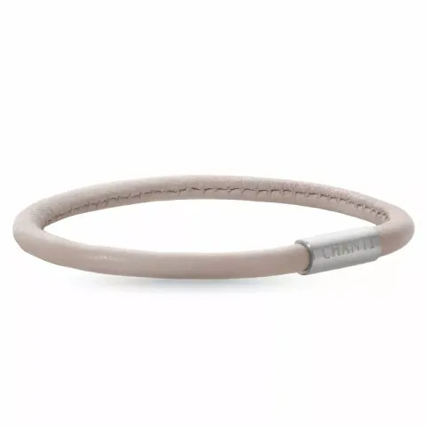Runder beige magnetarmband aus leder mit stahl x 4 mm