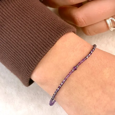 Elegant armband mit amethyst und hematite.