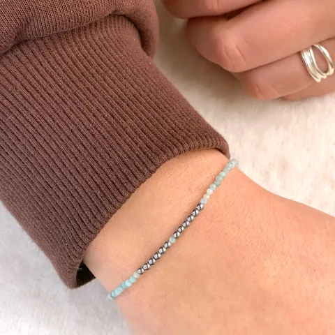 Armband mit Amazonit und hematite.