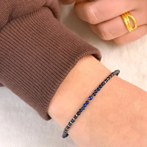 Schmuckstein Armband mit Lapislazuli und hematite.