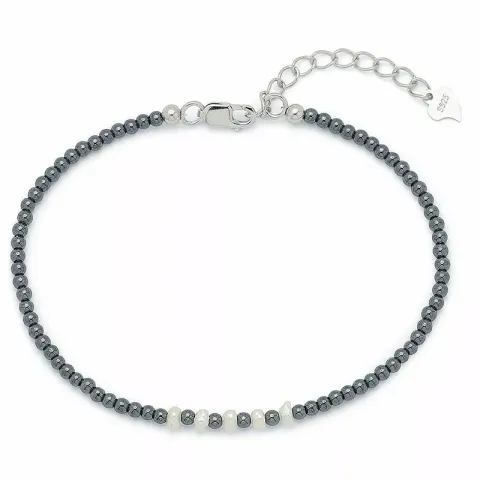 Schmuckstein Perlenarmband mit hematite und 5 Süßwasserperle.