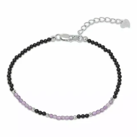 Schmuckstein Armband mit Onyxe und Amethyst und hematite.