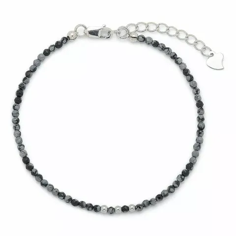 Schmuckstein Armband mit obsidian und 3 hematite.