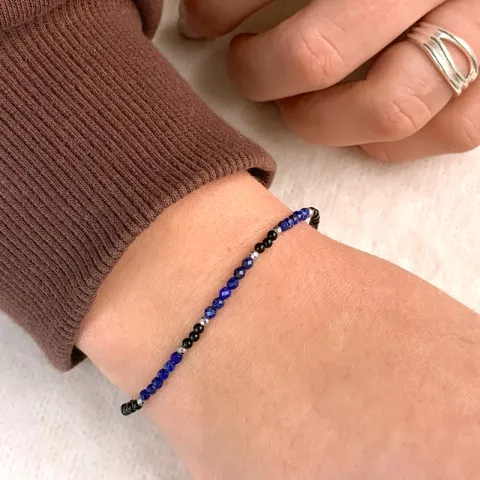 Elegant schmuckstein armband mit onyxe und lapislazuli und 6 hematite.