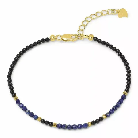 schwarz Armband mit Onyxe und Lapislazuli und 6 hematite.