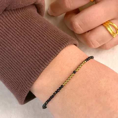 schwarz Armband mit Onyxe und hematite.