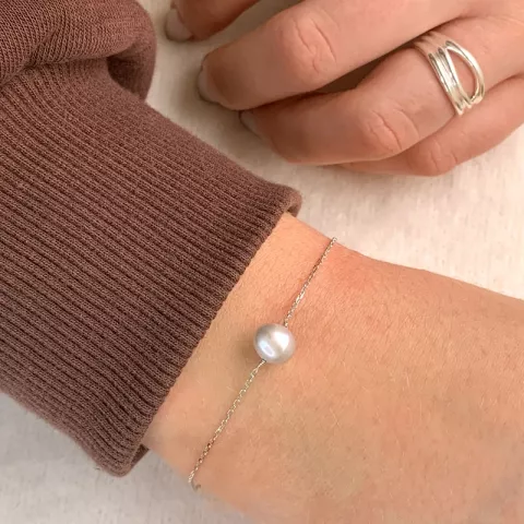 Grau perle ankerarmband aus silber