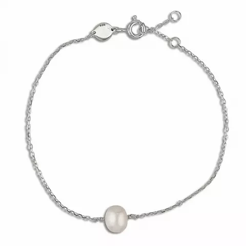 Weißem perle ankerarmband aus silber