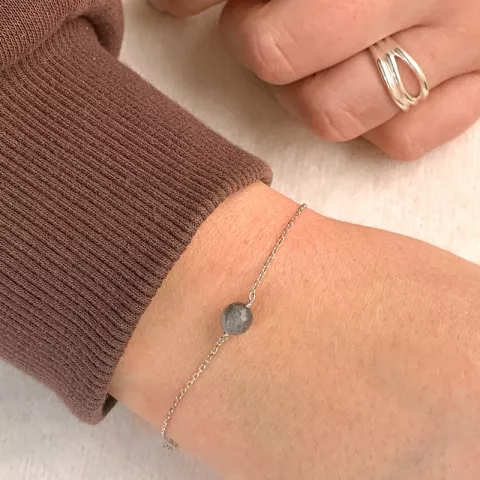 Grau labradorit ankerarmband aus silber
