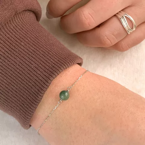 Grünem perle ankerarmband aus silber