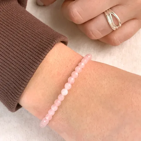 pink Perlenarmband mit Quarz.