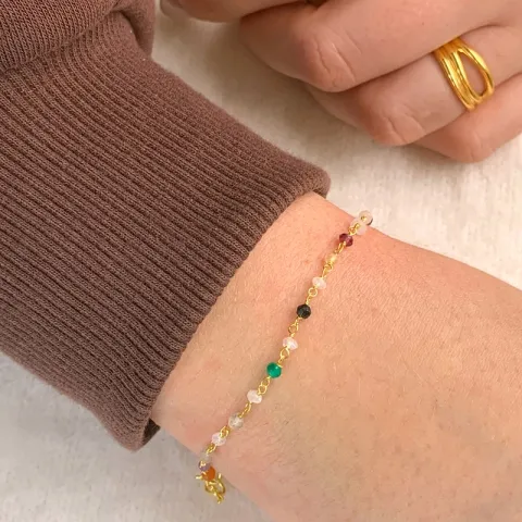 mehrfarbigem Armband aus vergoldetem Sterlingsilber x