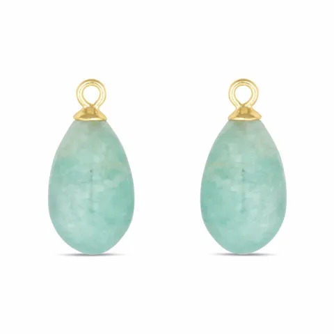 Amazonit Anhänger für Ohrringe in vergoldetem Silber