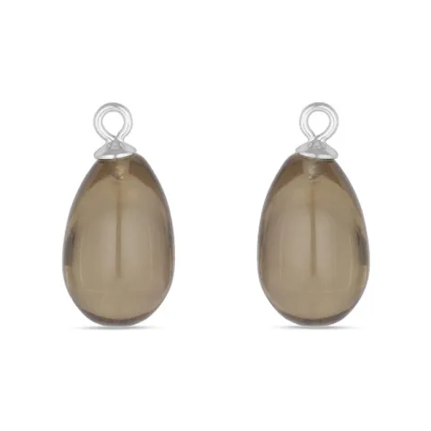 Kollektionsmuster rauchfarbenem Quarz Anhänger für Ohrringe in Silber