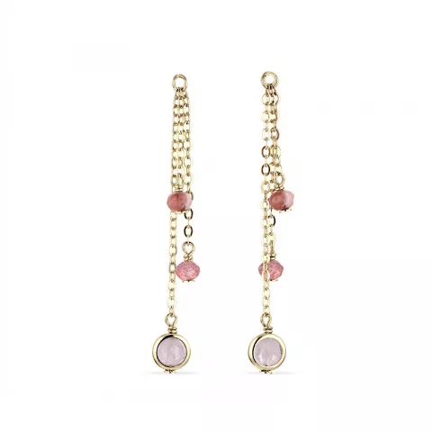 rosa Anhänger für Ohrringe in vergoldetem Silber