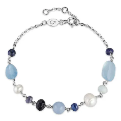 blauem Armband aus Silber x 6,6 mm