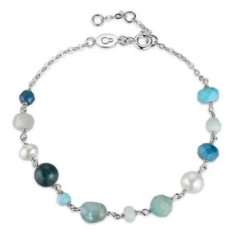 blauem Armband aus Silber x 6,5 mm