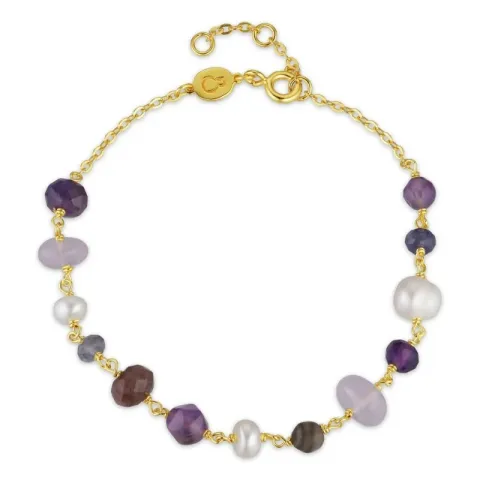 violettem Armband aus vergoldetem Sterlingsilber x 8,0 mm