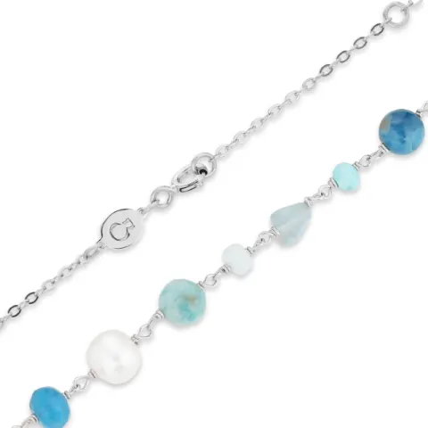 blauem Türkis Halskette aus Silber x 6,3 mm