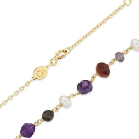 violettem Halskette aus vergoldetem Sterlingsilber x 6,5 mm