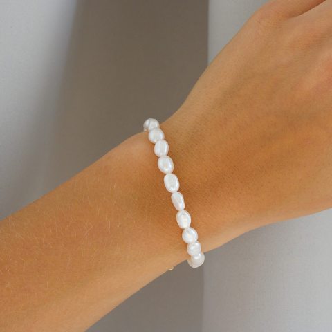 6 mm Armband mit Süßwasserperle