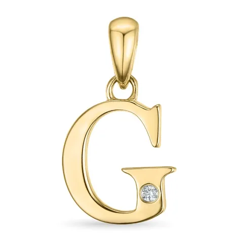 buchstab g Diamant Anhänger in 9 karat Gold 0,01 ct