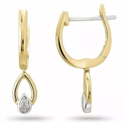 Brillant kreole in 14 karat gold und weißgold mit diamanten 