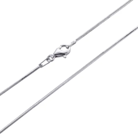 Karte Schlangenhalskette aus rhodiniertem Silber 38 cm x 1,2 mm