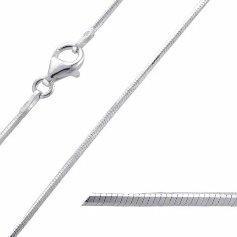 Schlangenhalskette aus rhodiniertem Silber 45 cm x 1,2 mm