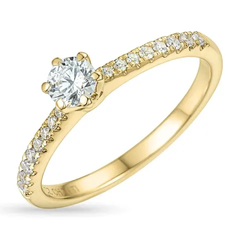 lab grown Diamant Ring in 9 Karat Gold 0,30 ct 0,15 ct