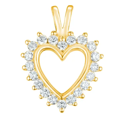 Herz lab grown Diamant Anhänger in 9 karat Gold 0,46 ct