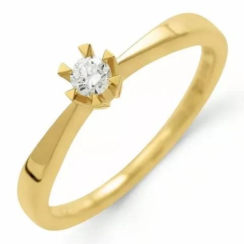 0,10 ct lab grown Diamant Solitärring in 9 Karat Gold 0,10 ct