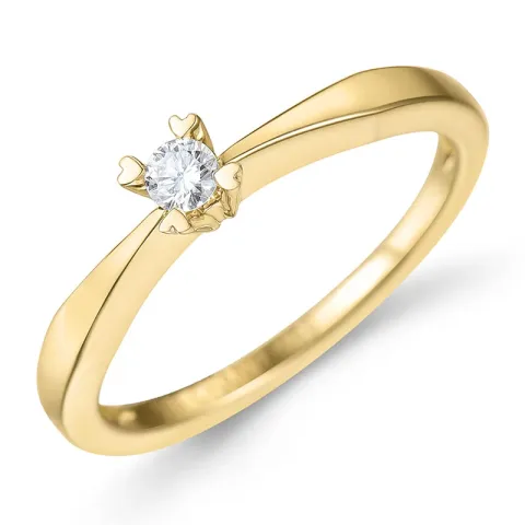 0,10 ct lab grown Diamant Solitärring in 9 Karat Gold 0,10 ct