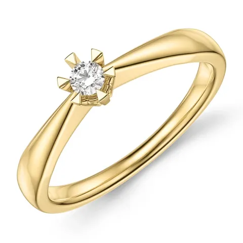 0,10 ct lab grown Diamant Solitärring in 9 Karat Gold 0,10 ct