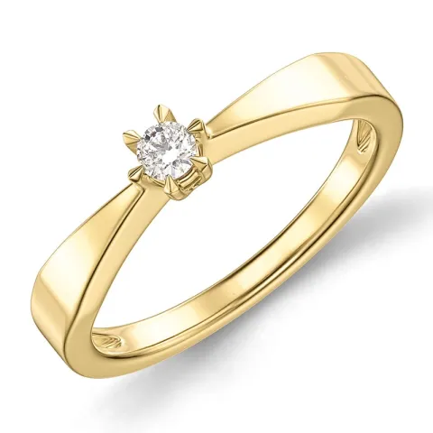 0,10 ct lab grown Diamant Solitärring in 9 Karat Gold 0,10 ct