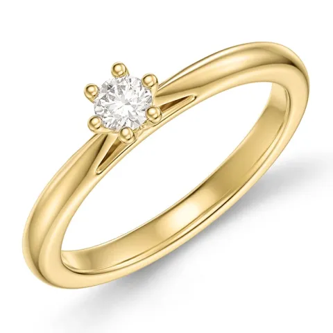 0,20 ct lab grown Diamant Solitärring in 9 Karat Gold 0,20 ct