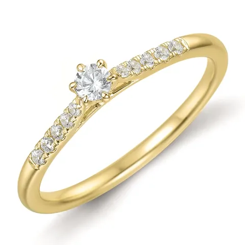 lab grown Diamant Ring in 9 Karat Gold 0,10 ct 0,09 ct