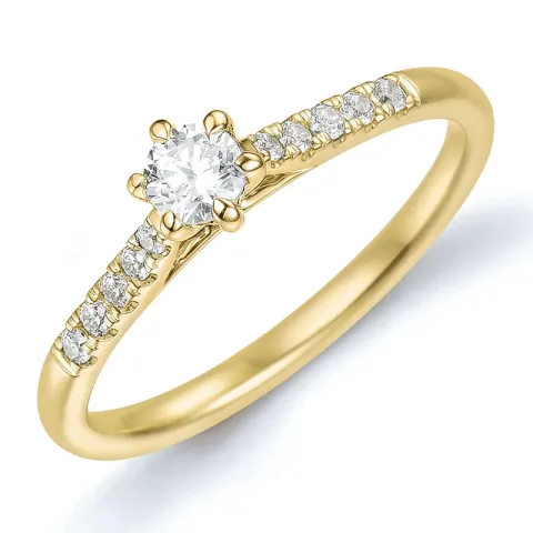 lab grown Diamant Ring in 9 Karat Gold 0,20 ct 0,11 ct