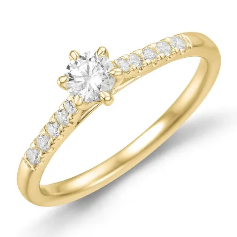 lab grown Diamant Ring in 9 Karat Gold 0,30 ct 0,13 ct