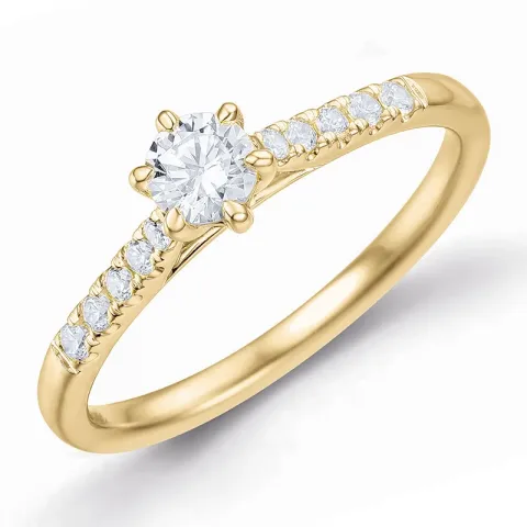 lab grown Diamant Ring in 9 Karat Gold 0,30 ct 0,13 ct